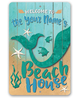 Personalized - Beach House - Metal Sign