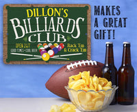 Personalized - Billiard Club - Metal Sign
