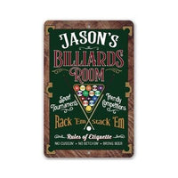 Personalized - Billiards Room Rack"Em Stack 'Em - Metal Sign