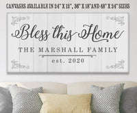 Personalized - Bless This Home - Canvas