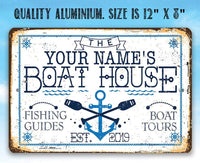 Personalized - Boat House - Metal Sign