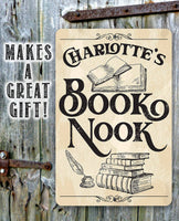 Personalized - Book Nook - Metal Sign