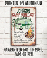 Personalized - Camp Forecast - Metal Sign