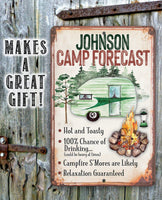 Personalized - Camp Forecast - Metal Sign
