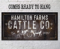 Personalized - Cattle Co - Canvas