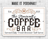 Personalized - Coffee Bar - Metal Sign