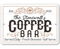 Personalized - Coffee Bar - Metal Sign