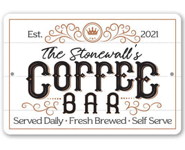 Personalized - Coffee Bar - Metal Sign