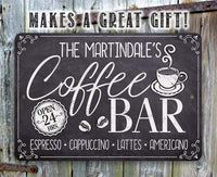 Personalized - Coffee Bar Open 24 Hours - Metal Sign