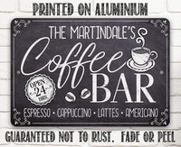 Personalized - Coffee Bar Open 24 Hours - Metal Sign