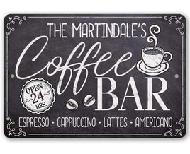 Personalized - Coffee Bar Open 24 Hours - Metal Sign