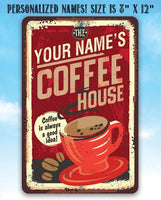 Personalized - Coffee House - Metal Sign