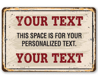 Personalized - Custom Text - Metal Sign