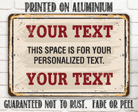 Personalized - Custom Text - Metal Sign