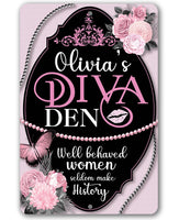 Personalized - Diva Den - Metal Sign