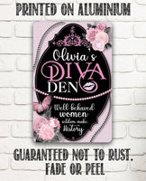 Personalized - Diva Den - Metal Sign