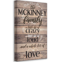 Personalized - Family A Little Bit Of Crazy - Canvas