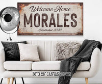 Personalized - Family Name Rusty Metal - Canvas