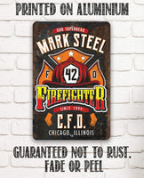 Personalized - Firefighter - Metal Sign