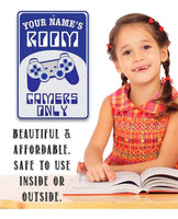 Personalized - Gamers Only - Blue - Metal Sign