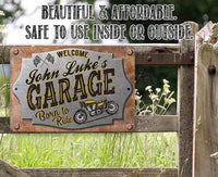 Personalized - Garage Motorcycle - Metal Sign