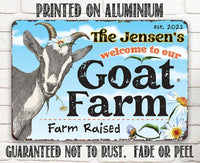 Personalized - Goat Farm - Metal Sign