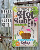 Personalized - Hot Tub Bar - Metal Sign