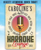 Personalized - Karaoke Lounge - Metal Sign