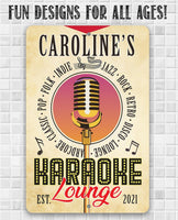 Personalized - Karaoke Lounge - Metal Sign