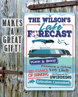 Personalized - Lake Forecast Pontoon - Metal Sign