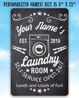 Personalized - Laundry -  Metal Sign