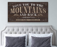 Personalized - Love You To The Mountains - Canvas