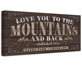 Personalized - Love You To The Mountains - Canvas