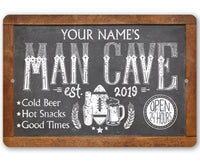 Personalized - Man Cave - Metal Sign