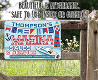 Personalized - Marina Sales and Service - Metal Sign