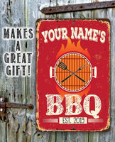 Personalized - BBQ -  Metal Sign