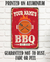 Personalized - BBQ -  Metal Sign
