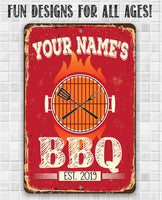 Personalized - BBQ -  Metal Sign