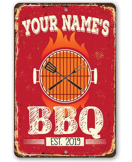Personalized - BBQ -  Metal Sign