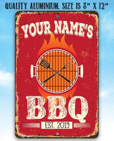 Personalized - BBQ -  Metal Sign