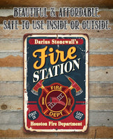 Personalized - Fire Station - Metal Sign