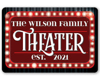 Personalized - Theater Family Name - Metal Sign