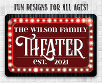 Personalized - Theater Family Name - Metal Sign
