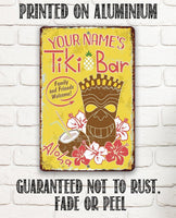 Personalized - Tiki Bar - Metal Sign