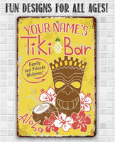 Personalized - Tiki Bar - Metal Sign