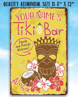 Personalized - Tiki Bar - Metal Sign