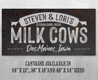 Personalized - Milk Cows - Canvas