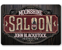 Personalized - Moonshine Saloon - Metal Sign