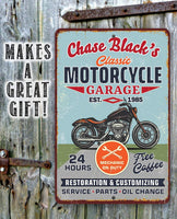 Personalized - Motorcycle Repair Garage - Metal Sign