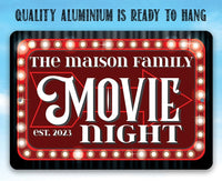 Personalized - Movie Night - Metal Sign